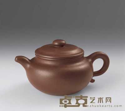 清中期 大亨款紫砂扁腹壶 高10.5cm